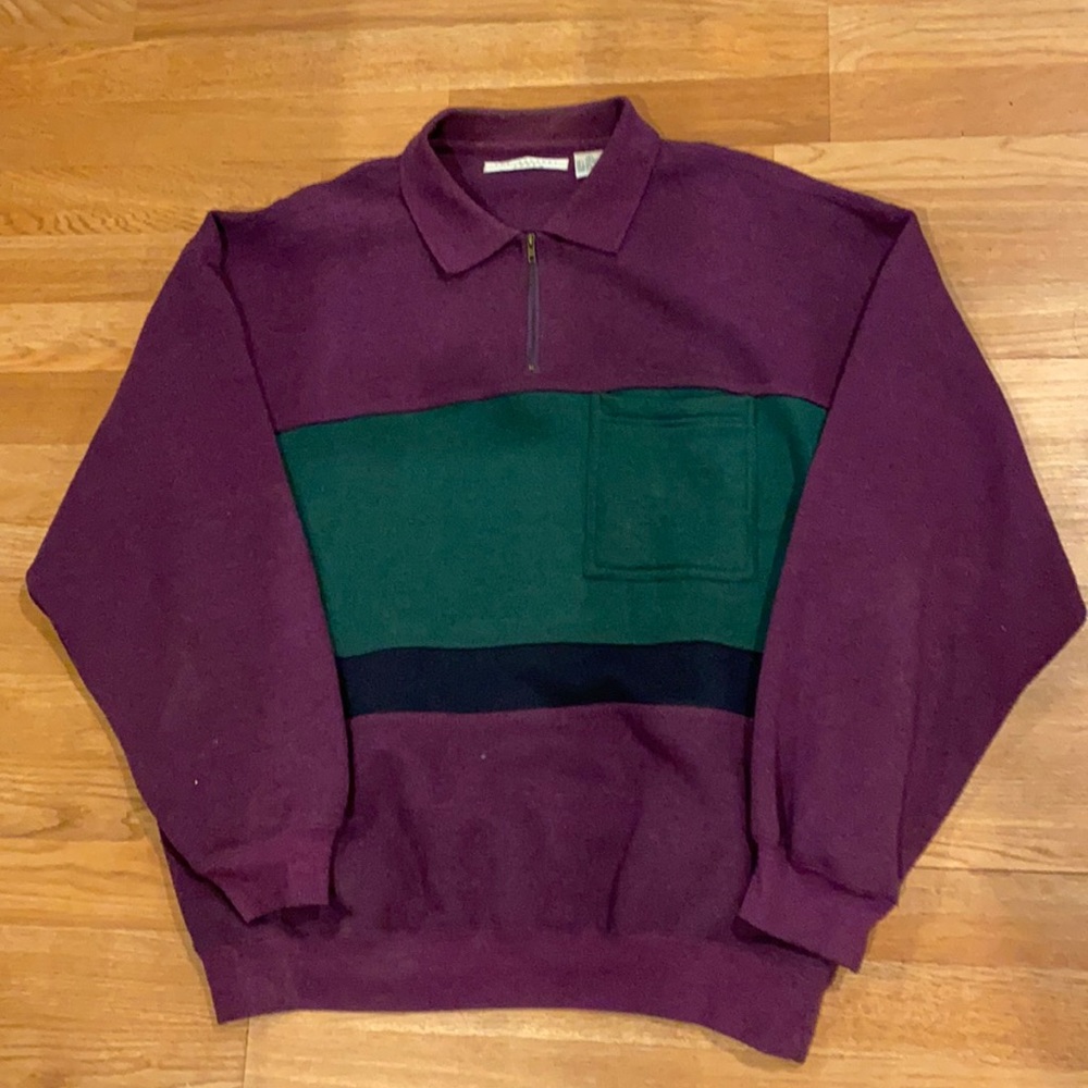 Vintage The Apparel Zone 1/4 Zip Sweatshirt L